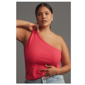 ANTHROPOLOGIE PILCRO The Zeda Ribbed One-Shoulder Top Size 1X